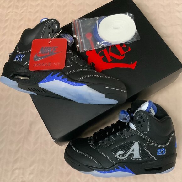 Jordan 5 - Awake NY - Black/Blue - US MENS 4 - DEADSTOCK - Picture 1 of 6